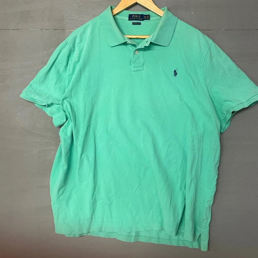 Polo Ralph‎ Lauren Classic Fit Polo Shirt Aqua Green XXLarge